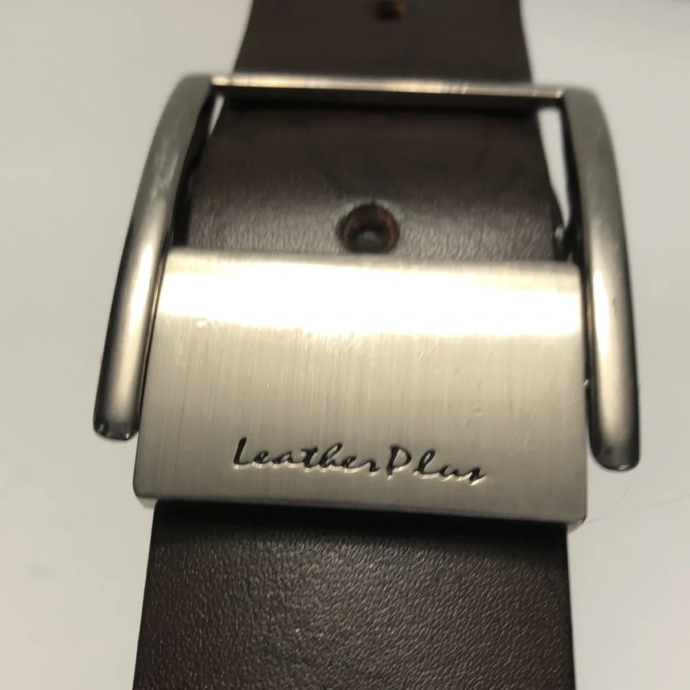 Leather Plus Brown Silver Spanish Leather Belt size 32